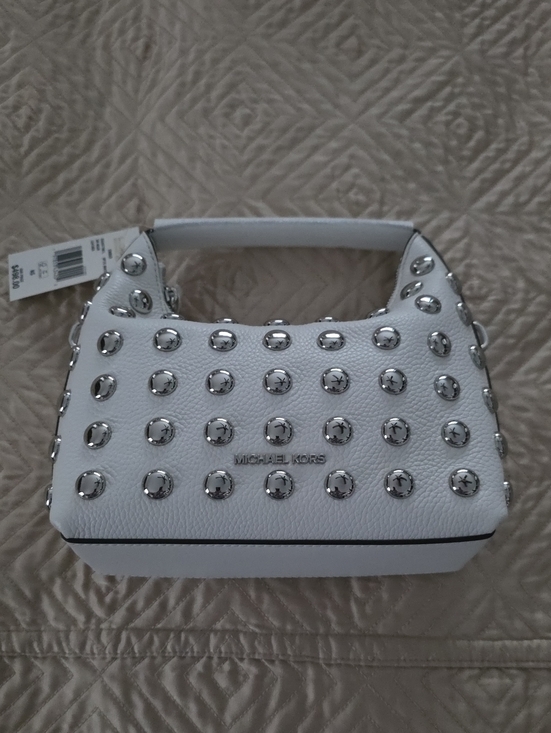 Michael Kors Handbags - MICHAEL KORS White Studded Pebbled Leather Mini Bag